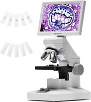 TOMLOV DM301 Max biologinis mikroskopas suaugusiesiems ir vaikams: 7 colių HDMI skaitmeninis mikroskopas su integruota matavimo skale, 3 lęšiais, mechanine objektų lentele, dvigubu šviesos diodu, suderinamas su mobiliuoju telefonu, kompiuteriu ir televizo