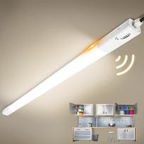 TONFFI LED drėgnų patalpų apšvietimas, 115 cm, su judesio jutikliu, 36 W, 4100 lm, 4000 K, jungiamas su serija, skirtas naudoti patalpose ir lauke, vonioje, rūsyje, biure, garaže, balkone, koridoriuje, laiptinėje, IP65