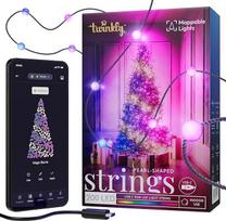 Twinkly Candies Stringa Luminosa A Forma di Perla con 200 LED RGB. 12 metrų. Filo Verde. Controllata da App. Alimentazione USB-C. Decorazione Luminosa Intelligente per Interni