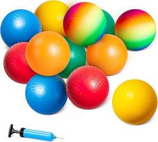 U&C Planet Rainbow Playground Balls Dodgeballs 21,5 cm lengvi minkšti kamuoliukai su oro pompa šeimos žaidimams Vaikų vidaus lauko žaidimams