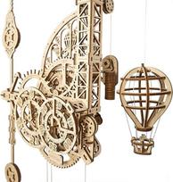 UGEARS "Aero Clock" 3D dėlionė - švytuoklinis laikrodis "Aero Clock" - 3D medinė dėlionė Medinis konstruktorius - medinis modelių rinkinys suaugusiesiems - mechaninis modelis - sieninis laikrodis su švytuokle - mechaniniai konstruktoriai