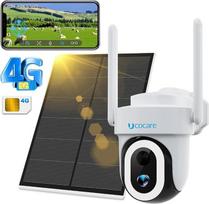 UCOCARE Lauko stebėjimo kamera su SIM kortele, 4 MP saulės stebėjimo kamera lauke be "WiFi", 8 W saulės baterija, 15000 mAh baterija, 360° posūkio kampu, 30 m spalvotas naktinis matymas, AI aptikimas, IP67