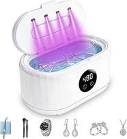 Ultragarsinis valytuvas, 50000Hz UV akinių valymo prietaisas su LED ekranu, 5 režimai, profesionalus ultragarsinis valytuvas, 350 ml ultragarsinis valytuvas, tinka akiniams, papuošalams, žiedams, breketams