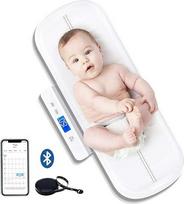 UNICHERRY "Bluetooth" kūdikių svarstyklės, gyvūnų svarstyklės, daugiafunkcinės kūdikių svarstyklės su nuimamu padėklu, skaitmeninės kūdikių svarstyklės su taros ir laikymo funkcija, nemokama programėlė ir baterijos (ne daugiau kaip 100 kg)