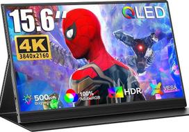 UPERFECT 15,6 colių 4K QLED nešiojamasis monitorius su 100 % AdobesRGB 1500:1 500 nitų 3840 x 2160 UHD ekranu, skirtas kompiuteriui, nešiojamajam kompiuteriui, mobiliajam telefonui, PS-4/5, "Xbo" jungikliui, "Raspb Pi", metalinis korpusas, suderinamas su