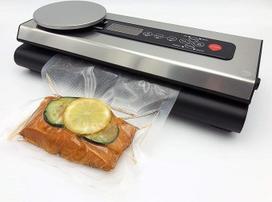 Vakuuminis maisto produktų sandarintuvas "VACU Premium" su integruotomis skaitmeninėmis virtuvės svarstyklėmis - vakuuminis sandarintuvas - "Sous Vide" - su folijos maišelių rinkiniu ir žarna