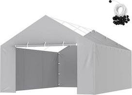 VEVOR Carport Garažo stoginė Šoninė sienelė 6000 x 3950 x 1950 mm Garažo stoginė Stoginė Stoginė Stoginė Stoginė Tentas Heavy Duty Vandeniui atsparus ir apsaugotas nuo UV spindulių Pilka (viršus ir rėmas neįtraukti)