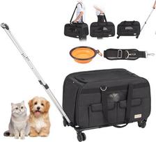 VEVOR Dog Trolley Sulankstoma kuprinė šunims Max. 15,8 kg talpa Transportavimo krepšys Pagamintas iš 600D Oksfordo audinio Šunų vežimėlis su 4 ratukais Saugojimo krepšiai Pet Trolley idealiai tinka kelionėms automobiliu
