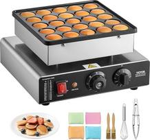 VEVOR Mini blynų keptuvė "Dutch Muffin Waffle Iron" su 43 mm skersmens nesvylančiu nerūdijančio plieno keptuve "Poffertjes Grill" Elektrinė mini blynų keptuvė, skirta namų virtuvei, restoranui