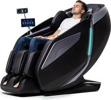 Viso kūno masažo kėdė su nulinės gravitacijos kūno skenavimo 4D išmaniuoju Shiatsu masažu, nugaros ir kojų šildymu su AI valdymo balsu funkcija, "Bluetooth" garsiakalbiu, SL takelio masažu, juoda