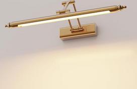 Vonios veidrodžio lempa, senovinė, LED veidrodžio lempa, retro, 50 cm, 8 W, paveikslo lempa, sieninė lempa, vonios kambario lempa, nerūdijantis plienas, šilta balta spalva 3000 K, IP44, 270° pasukimo kampas Vonios veidrodžio spintelės apšvietimas