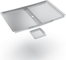 WELL GRILL Nerūdijančio plieno riebalų lašėjimo padėklas su lašėjimo dėže, reguliuojamas nuo 61 iki 76,2 cm riebalų lašėjimo padėklas, skirtas dujiniams griliams su 3 4 5 degikliais, "Enders", "Weber", "Charbroil", "Nexgrill", "Kenmore" grilių priedams