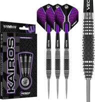 WINMAU Darts Kairos Series 90% Profesionalus volframo plieno antgalių strėlių rinkinys su strėlių skrituliukais ir strėlių koteliais - Trijų stilių 21g, 23g, 24g ir 26g svorio