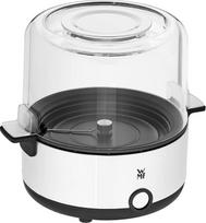 WMF KITCHENminis popkornų gaminimo aparatas namams, popkornų gaminimo aparatas, dengta kaitinimo plokštė, dangtis kaip serviravimo indas, sviesto tirpinimo anga, popkornai su cukrumi ir druska, taupantis vietą, nerūdijančio plieno matinis