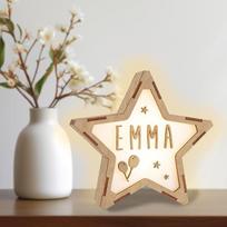 WONDEE Vintiun Vintiun Personalizuota kūdikio naktinė lemputė ir naktinė šviesa vaikams Žvaigždės forma 24 x 24 x 6 cm - Kūdikio dovana gimimo proga Personalizuota - Naktinė lempa Miegamasis