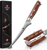 XINZUO Damasko plieno 18 cm filė peilis, 67 sluoksnių Damasko žuvies peilis, profesionalus virėjo peilis, Damasko žuvies filė peilis, virtuvinis atkaulinėjimo peilis - ergonomiška palisandro rankena - su dovanų dėžute