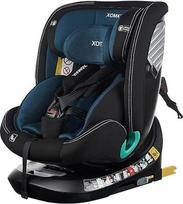 XOMAX G409 vaikiška kėdutė, pasukama 360° kampu, bazė, "Isofix I" auga kartu su vaiku, 0-36 kg, 0-12 metų, 0+/1/2/3 grupė, 5 taškų saugos diržai, 3 taškų saugos diržai, skalbiamas užvalkalas, ECE R129 (mėlyna-juoda)