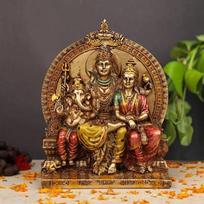Zig Zag Viešpats Šiva ir šeima Shiv Parivar religinės statulos statula Pooja kambario Mandir šventyklos dovanų dydis 8 "