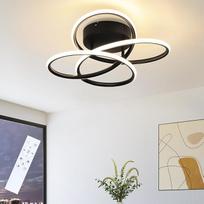 ZMH LED lubų šviesos prieškambario juoda prieškambario lempa Šiuolaikinis dizainas reguliuojamas su nuotolinio valdymo pulteliu drugelio formos virtuvė 44 W metalinis 41 cm lubų apšvietimas miegamajame gyvenamajame kambaryje biure