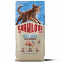 CARNILOVE TRUE FRESH Cat Dry Fish&Turkey Adult Cat Sterilised sausas maistas katėms, Svoris 6 kg