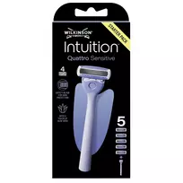 WILKINSON_Sword Intuition Quattro Sensitive skustuvas moterims + 5 atsarginiai peiliukai