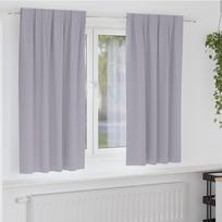 Užuolaidos su žiedais blokuojančios šviesą 2 pcs Metalo pilka