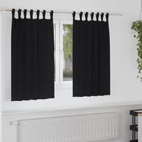 Užuolaidos su žiedais blokuojančios šviesą 2 pcs Juoda