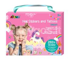 AVENIR 260+ nagų lipdukų ir tatuiruočių „Vienaragiai“
