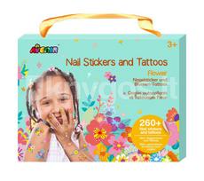 AVENIR 260+ nagų lipdukų ir tatuiruočių „Gėlės“