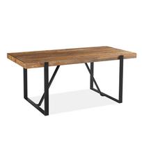 Valgomojo stalas Home4you Ironbridge, juoda sp./medžio sp., 180 cm x 88 cm x 76 cm