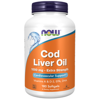 Now Foods Cod Liver Oil Extra Strength 1000 mg 180 softgels