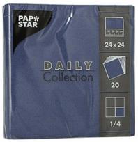 Popierinės servetėlės Pap Star Daily Collection, 24 cm x 24 cm, tamsiai mėlyna (navy) sp., 20 vnt.