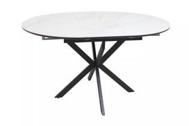 Valgomojo stalas Gaston Ceramic 100, 100-135 x 100 cm, balta