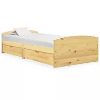 Lovos rėmas su 2 stalčiais, 90x200cm, pušies medienos masyvas