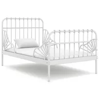 Lova Išskleidžiamas lovos rėmas, baltas, 80x130/200cm, metalas