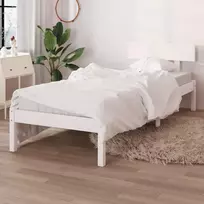 Lova Lovos rėmas, baltas, 75x190cm, medienos masyvas, vienvietis