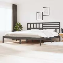 Lovos rėmas, pilkos spalvos, 200x200cm, pušies medienos masyvas