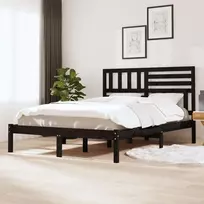 Lova Lovos rėmas, juodos spalvos, 140x190cm, pušies medienos masyvas
