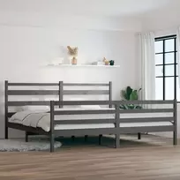 Lova Lovos rėmas, pilkos spalvos, 200x200cm, pušies medienos masyvas
