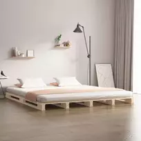Lova iš palečių, 135x190cm, pušies medienos masyvas, dvivietė