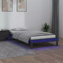 Lova Lovos rėmas su LED, pilkas, 75x190cm, mediena, vienvietis