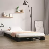 Lova iš palečių, juoda, 75x190cm, pušis, maža vienvietė