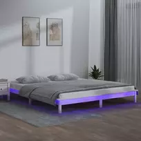 Lovos rėmas su LED, baltas, 180x200cm, mediena, itin didelis