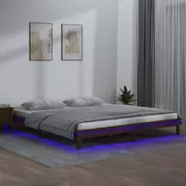 Lova Lovos rėmas su LED, medaus rudas, 140x190cm, medienos masyvas