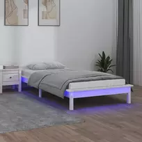 Lovos rėmas su LED, baltas, 90x190cm, mediena, vienvietis