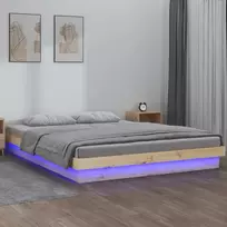 Lova Lovos rėmas su LED, 150x200cm, medienos masyvas, didelis