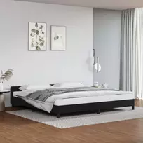 Lova Lovos rėmas su galvūgaliu be čiužinio, juodas, 200x200cm