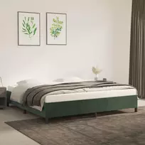 Lova Lovos rėmas be čiužinio tamsiai žalias 200x200 cm aksomas