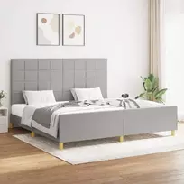 Lovos rėmas be čiužinio, šviesiai pilkas, 200x200cm, audinys