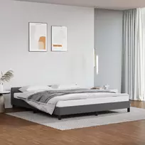 Lova Lovos rėmas su galvūgaliu be čiužinio, pilkas, 180x200cm